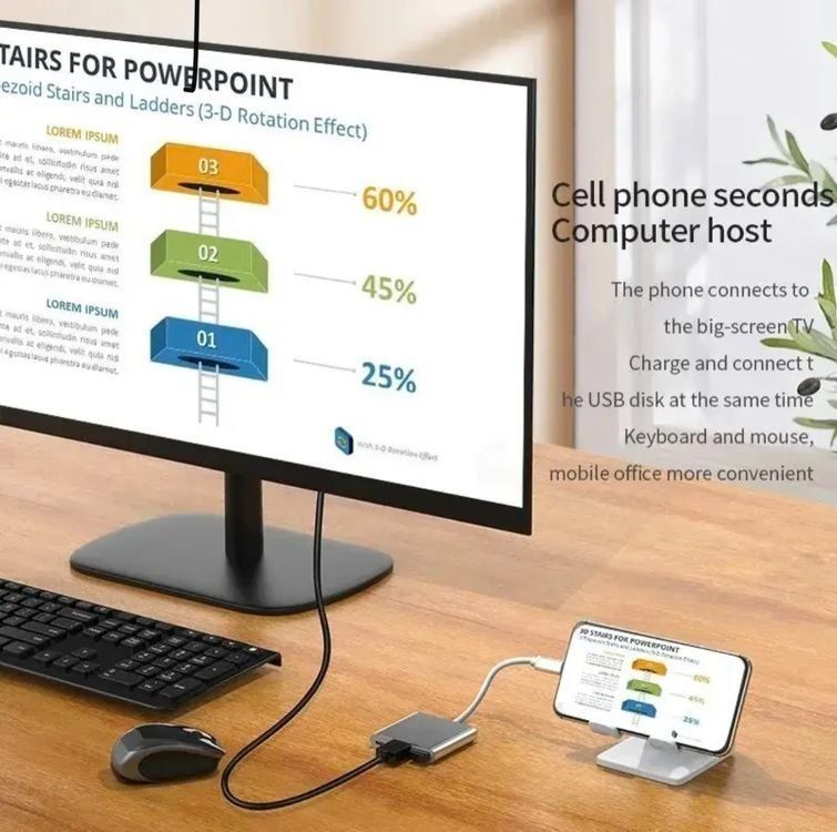 Unità & Adattatore: USB-C Adapter mit 4K HDMI + USB-C + USB-A Port / USB 3.0 – Nuovo (secondo la descrizione) da Kirchdorf AG venduto da Apost008 4