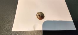 Vintage Anhänger Charm Goldfarben Strass Rund Medaillon