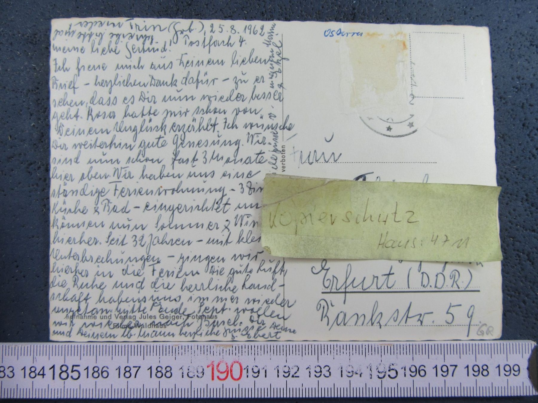 Cartoline postali: TRINS GR AK 1962 BESTOSSEN BUG – Usato da Ettingen venduto da Hausi4711 2