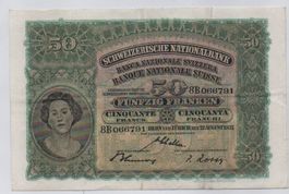 50 FRANCHI - 27 AGOSTO 1937 - SVIZZERA