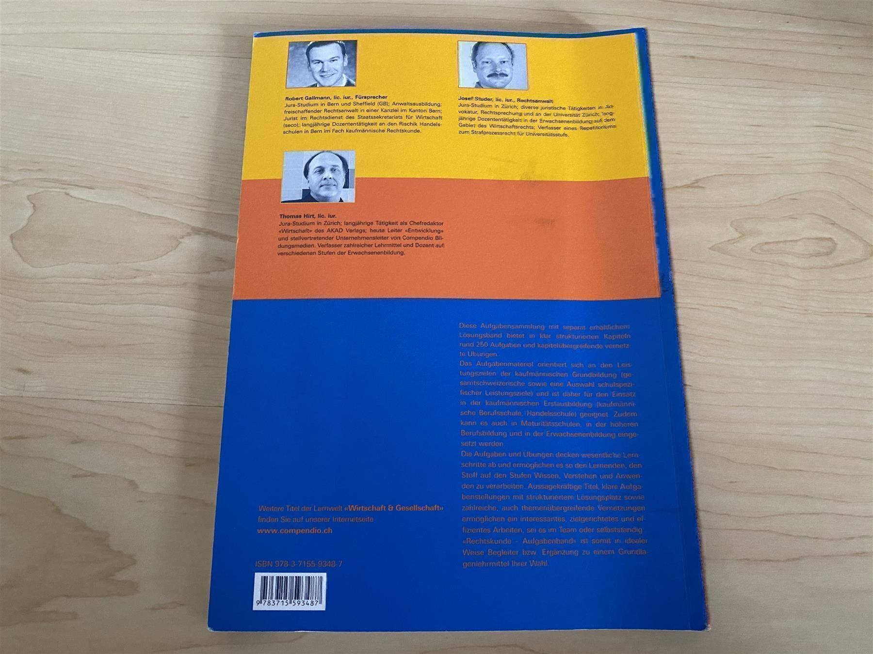 Bücher: Rechtskunde - Aufgabenband – Gebraucht aus Buttwil von Mmkg 2