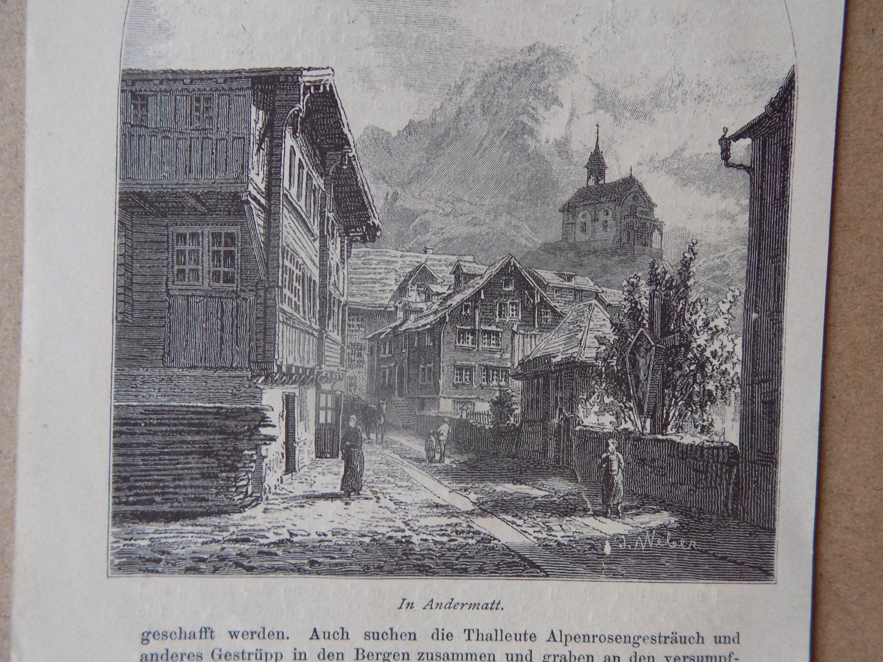 Incisioni: Andermatt  Xylographie – Usato da Risch venduto da Antikfee 6