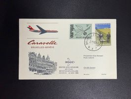 Swissair Erstflugbrief Brüssel - Genf 1965
