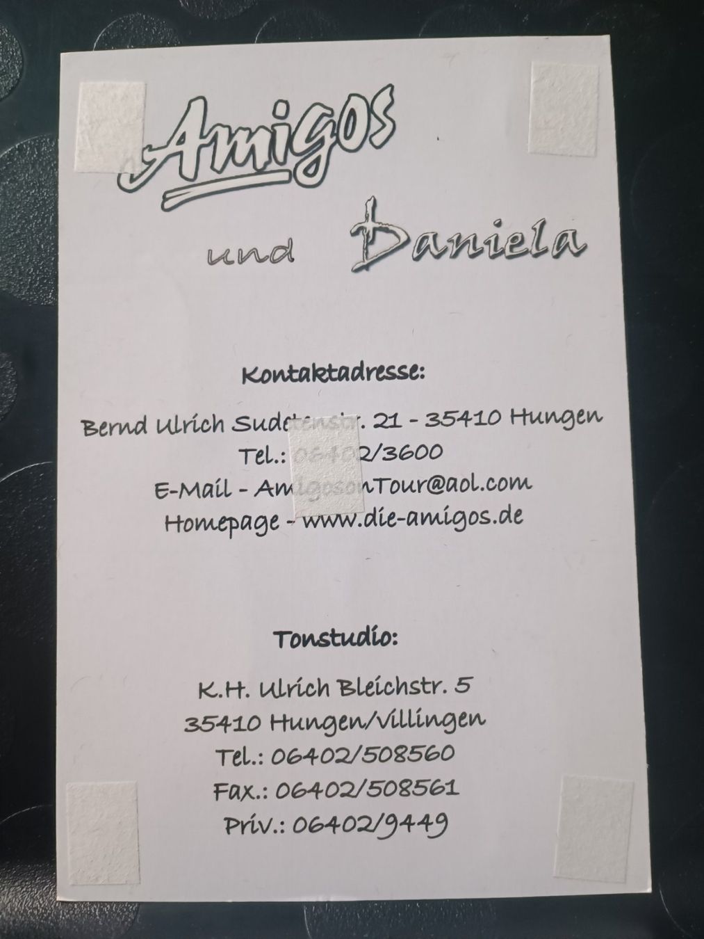 Autografi: Amigos und Daniela - handsigniert – Usato da Menziken venduto da Artographs 1