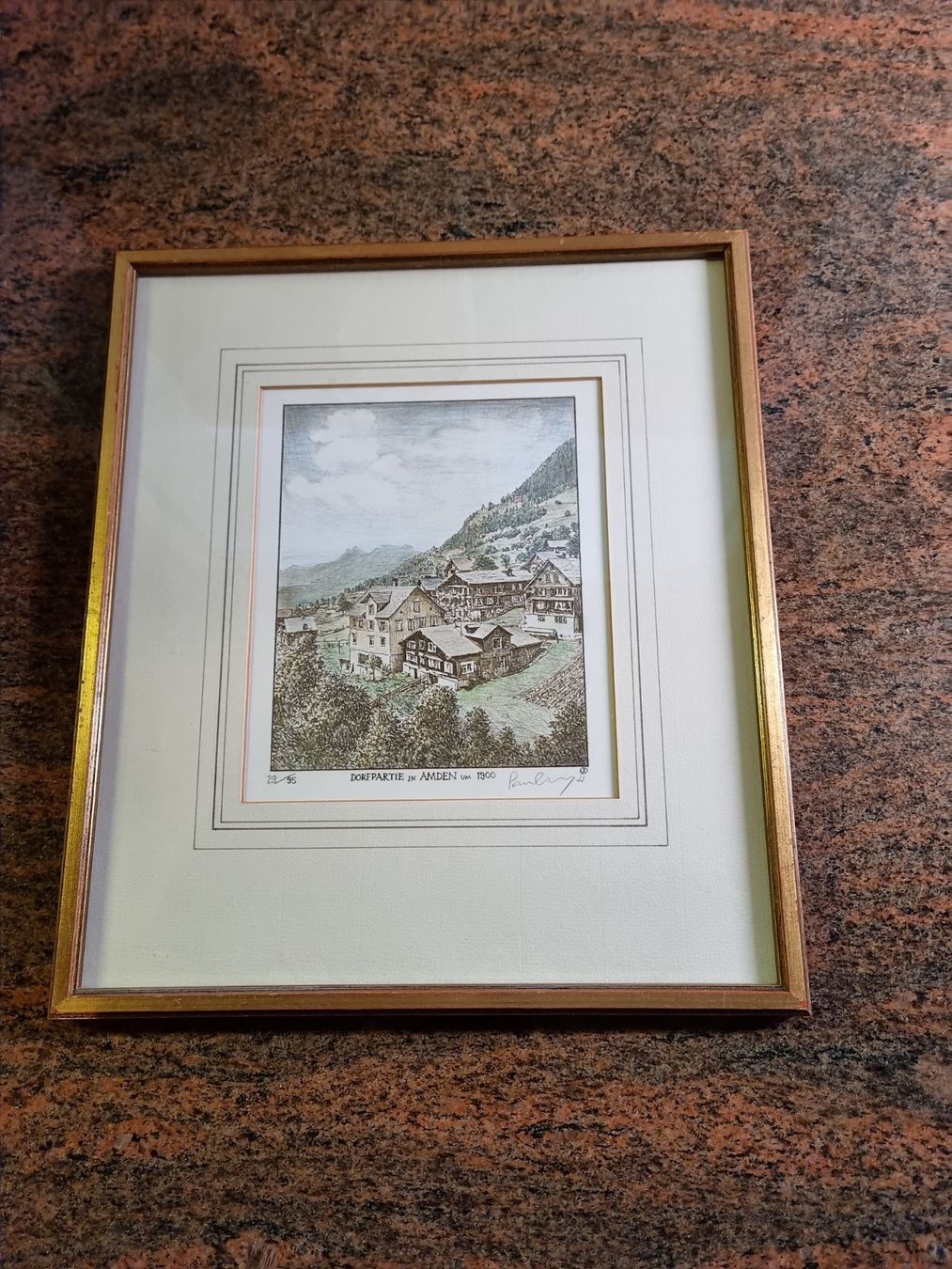 Grafica & Litografie: AMDEN  Dorfpartie um 1900 – Usato da Trachslau venduto da post35