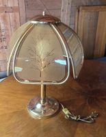 Grosse Vintage Tischlampe – Baumdekor – Messing-/Goldoptik