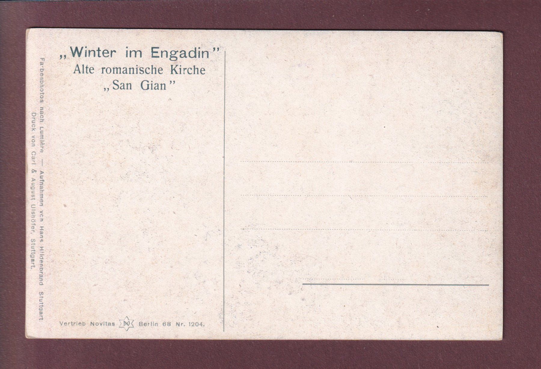 Cartoline postali: SAN GIAN - Kirche – Usato da Pully venduto da nicecards 1