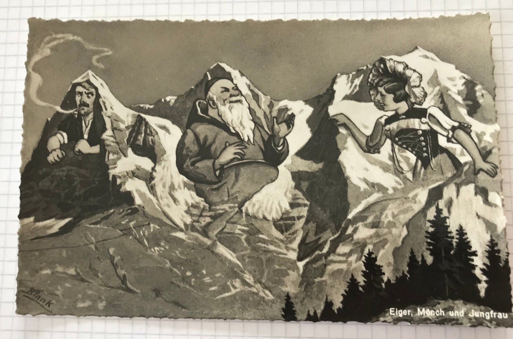 Cartes postales: Eiger Mönch und Jungfrau – D'occasion à Uznach par Chrisanteme