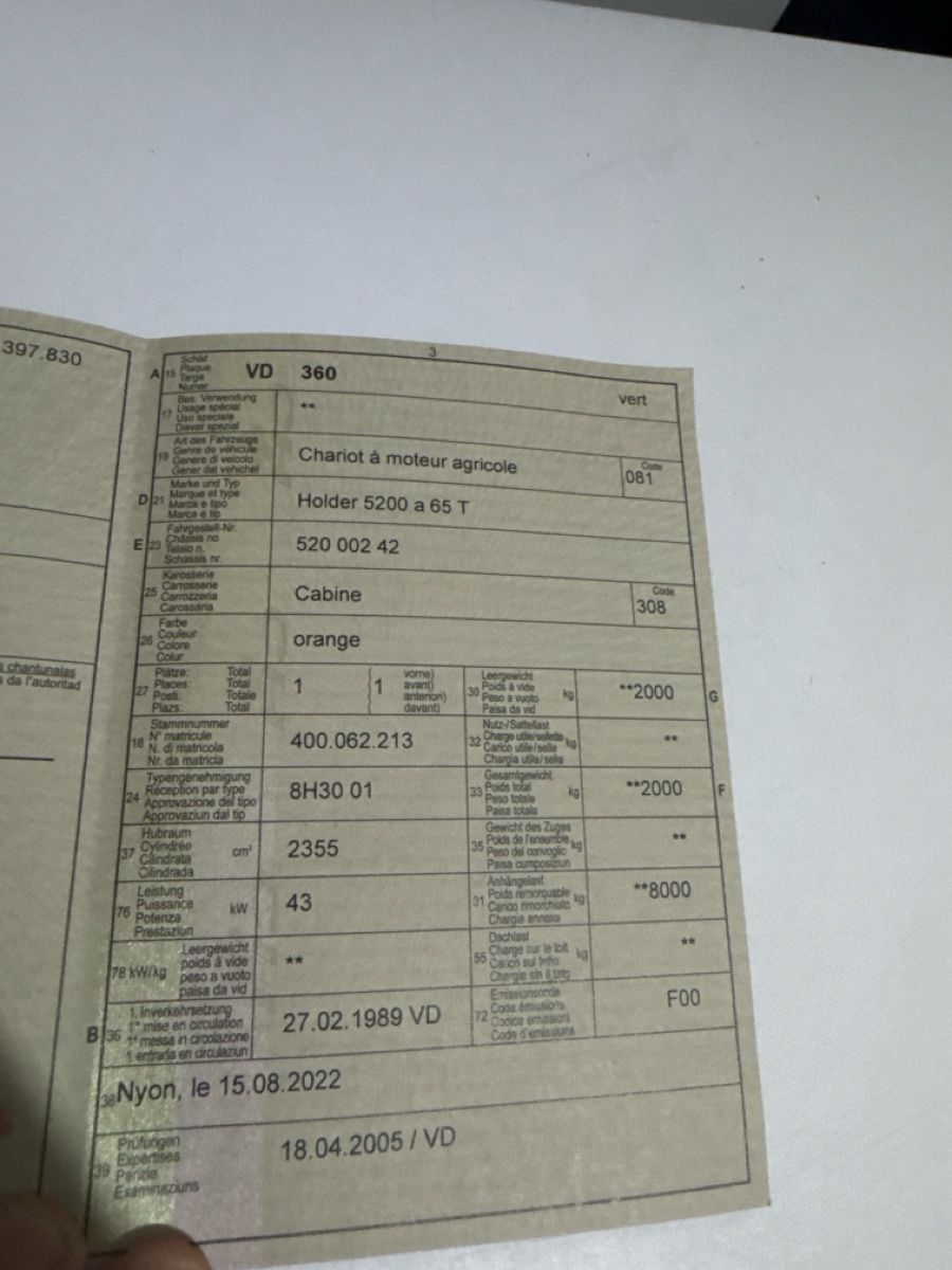 Holder Trattori: Holder 60 T – Usato da St-Aubin FR venduto da paj_5vn2 8