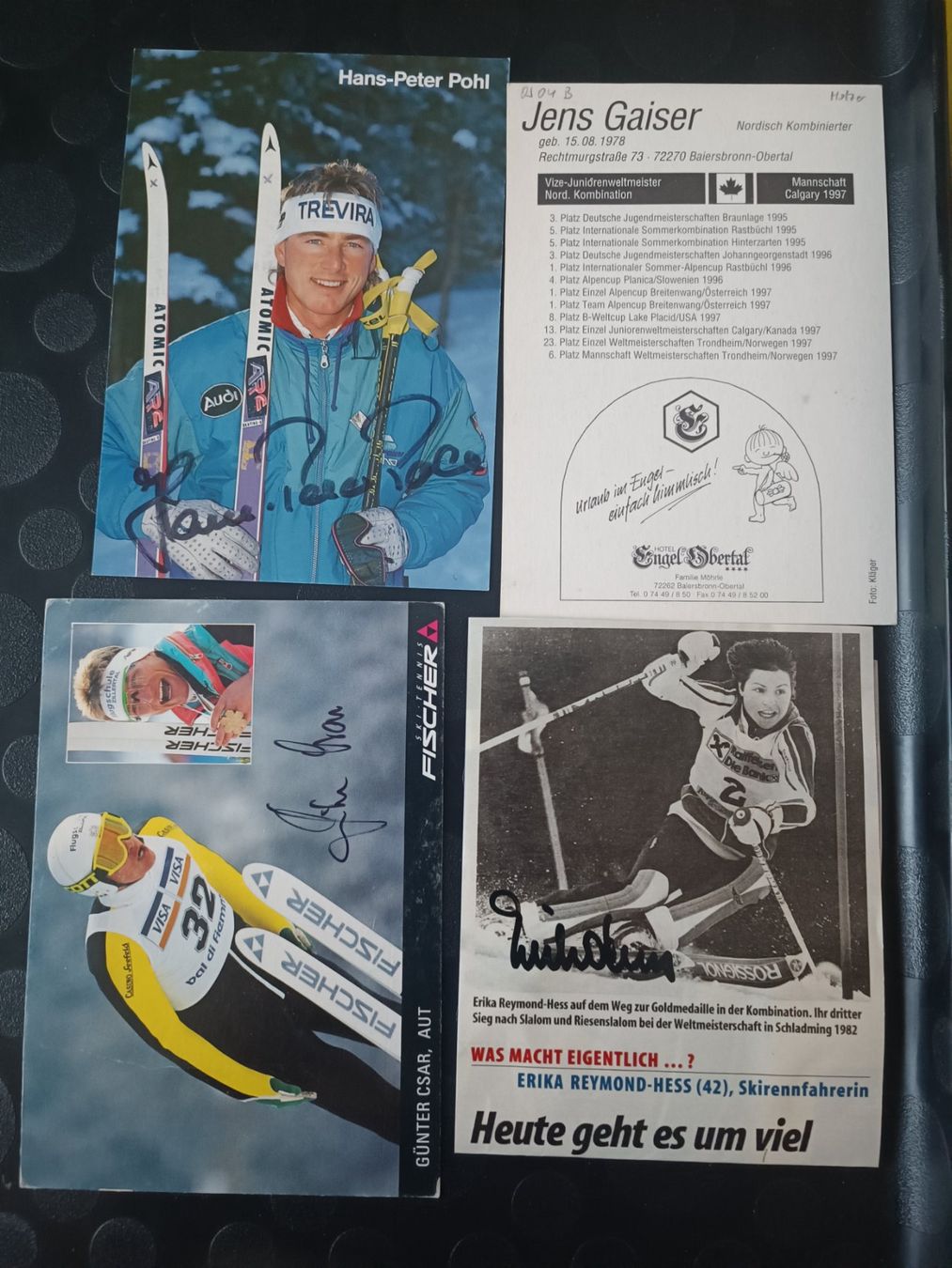 Autografi: Wintersport - 4 signierte Autogrammkarte - Set – Usato da Menziken venduto da Artographs 1