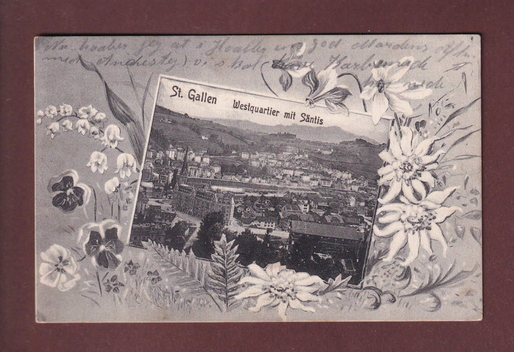 Ansichtskarten: ST. GALLEN - Westquartier - 1907 – Gebraucht aus Pully von nicecards