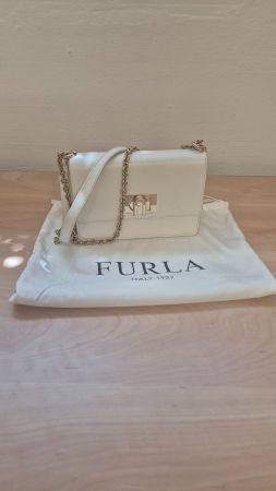 Furla Metropolis Tasche weiss Leder mit Staubbeutel