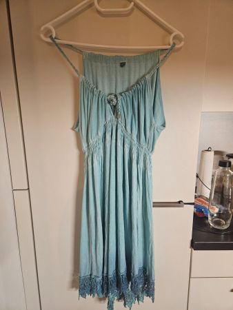 Leidiro Türkis Sommerkleid Gr. 36