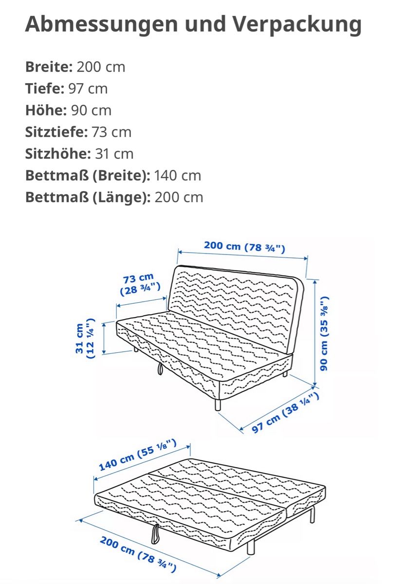 Divani: 3er-Bettsofa von IKEA, grau/beige – Usato da Zürich venduto da samantha.123 6