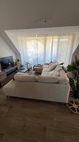 Grosses Cord-Sofa, beige, neuwertig