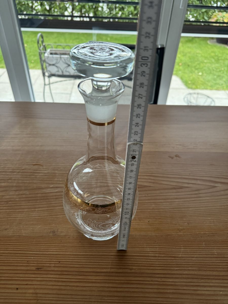 Murano Caraffe: Edle Vintage Karaffe mit Goldrand, Murano – Usato da Lanzenhäusern venduto da Galaa 3