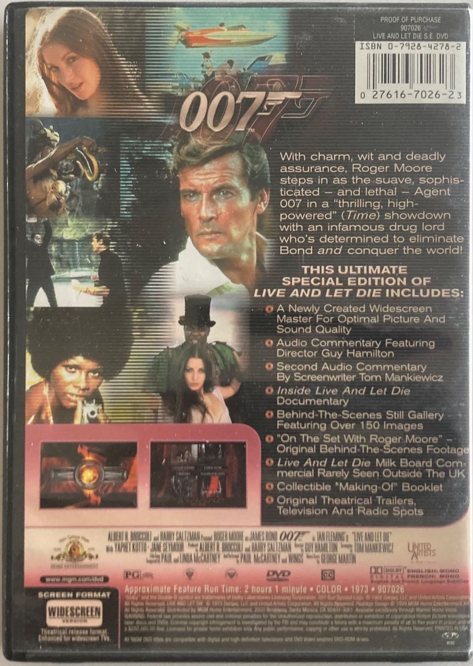 Tutti i DVDs: 007 (LIVE AND THE LET DIE – Usato da Poliez-Pittet venduto da Newtown-Records 1