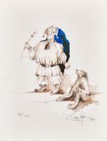 Knie Rolf "Liliputaner" Original handsignierte Serigrafie