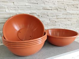 6x Pflanzschale 52cm terracotta rund Blumenschale Blumentopf