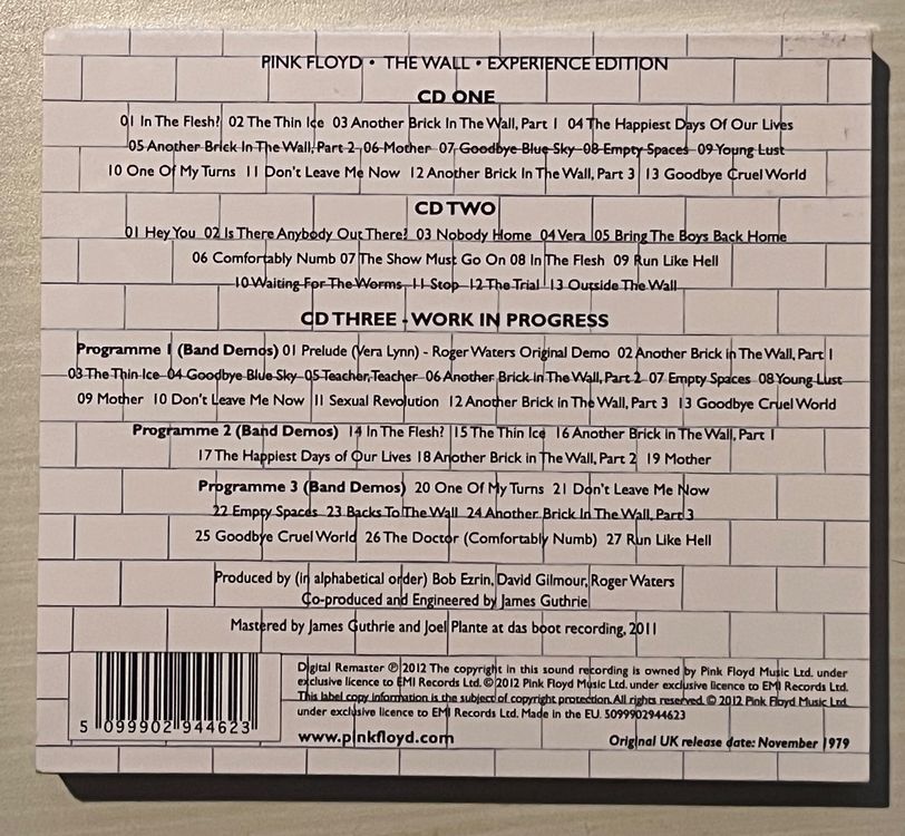 Pink Floyd The Wall Experience Edition (Digipack, 3 CDs) Kaufen auf