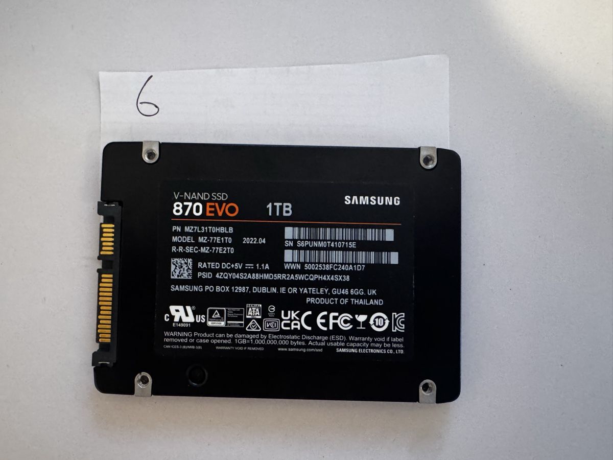 Samsung Dischi rigidi: Samsung SSD 870 EVO 1TB [6] – Nuovo (secondo la descrizione) da Reinach BL venduto da leo_d9bs 1