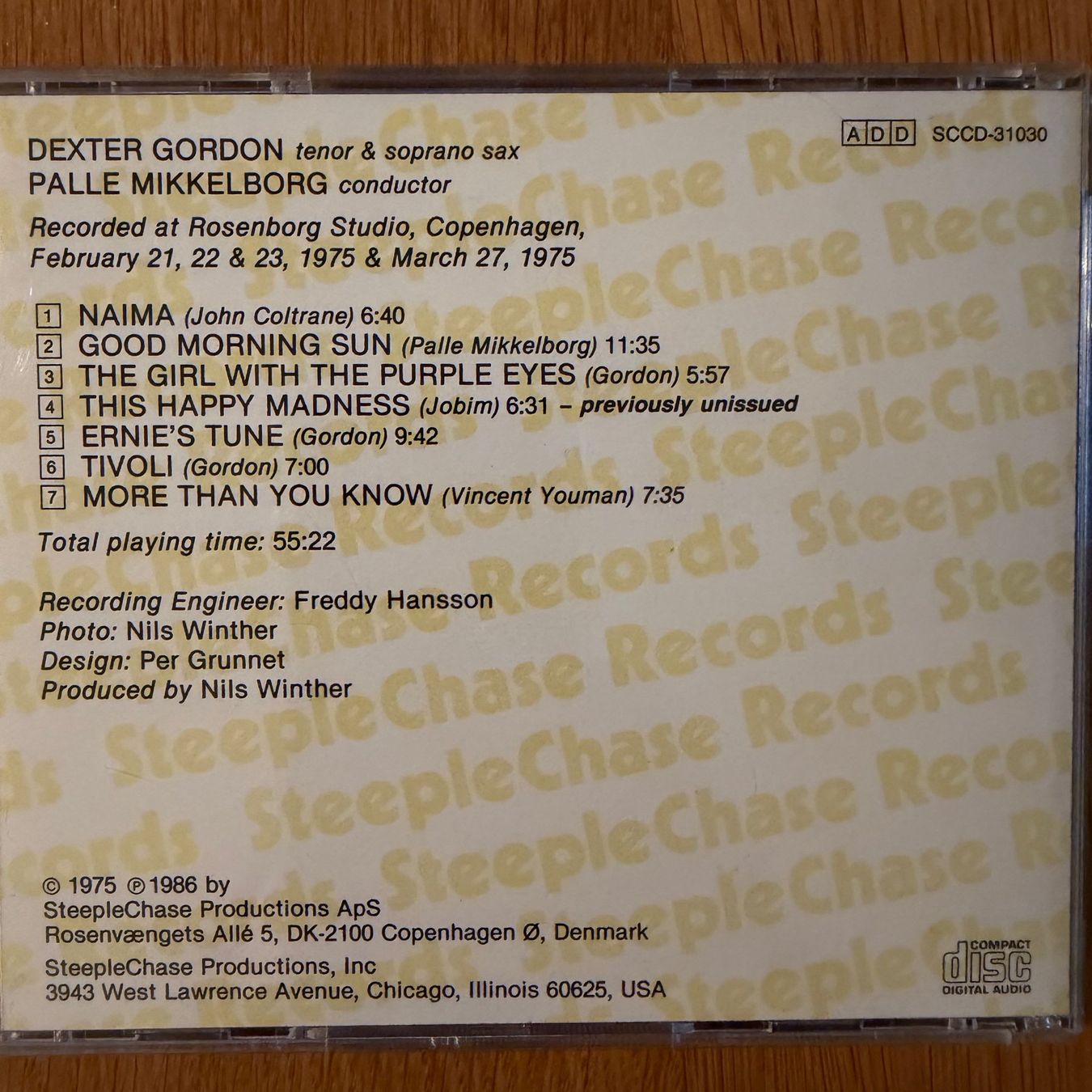 CD: Dexter Gordon Orchestra - More Than You Know CD SteepleChase – Usato da Zug venduto da Mirare9 2