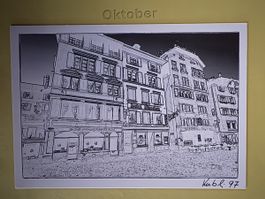 AK mit Kunst von Ruedi Kubli / Zürich