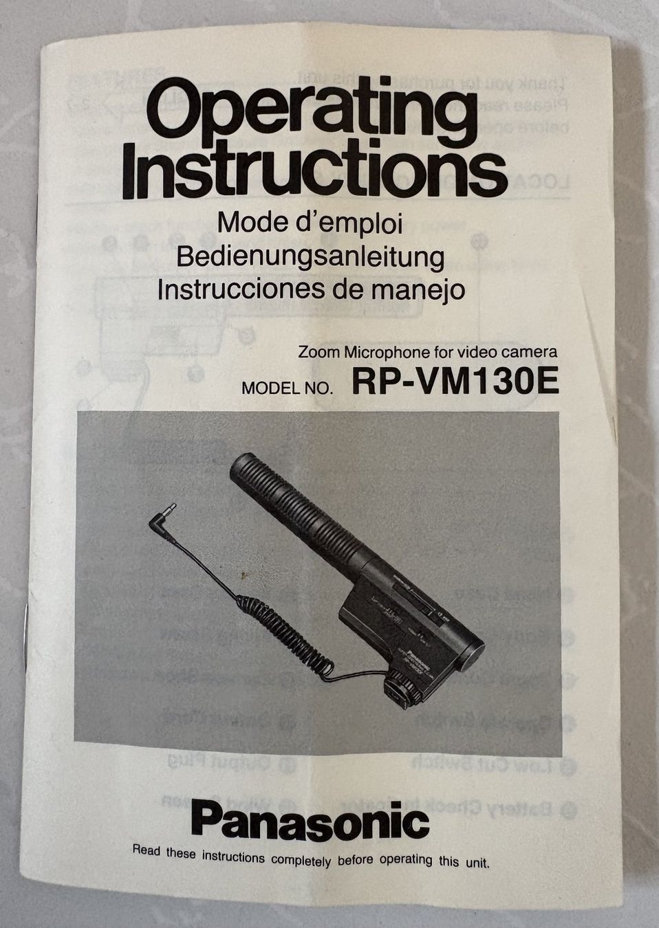 Panasonic Microphones: Panasonic RP-VM130E  Mikrofon – D'occasion à Neukirch-Egnach par Phion 7