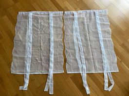 2 Stk. Scheibengardinen, Sommerlich  Weiss 58 cm Breit 80 cm