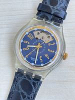 Swatch Automatic Uhr blaues Zifferblatt mit Box neuwertig