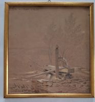 Zeichnung 1822 Rüschlikon Heinrich Maurer 1774-1822 Rarität!