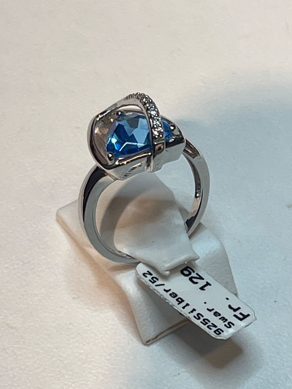 Anelli: Ring 925 Silber mit blauem Stein Grösse 52 – Usato da Rüti ZH venduto da P.Bu