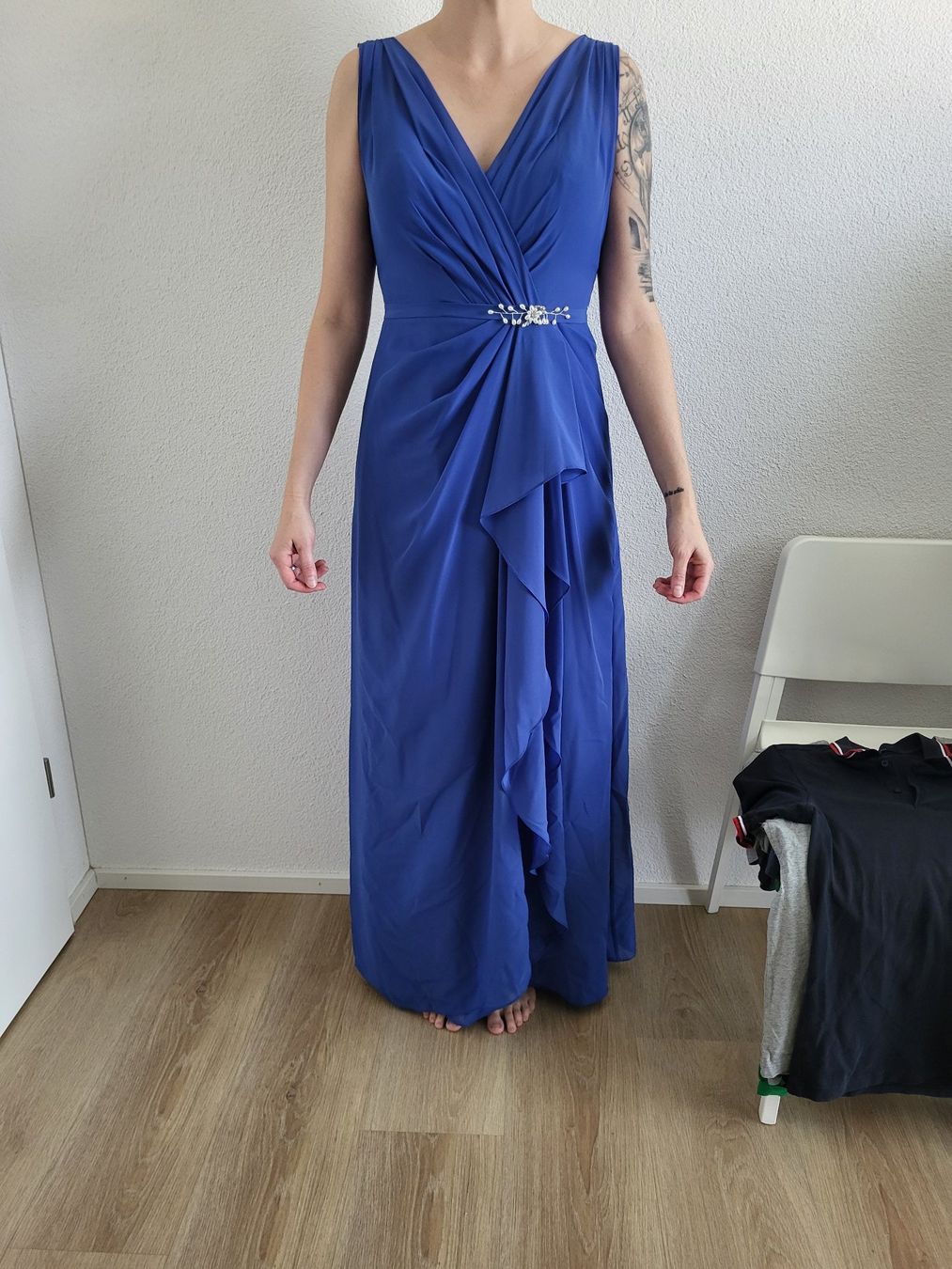 Vestiti: Chiffon Kleid blau Grösse 38 – Usato da Ennetbürgen venduto da Ribi8