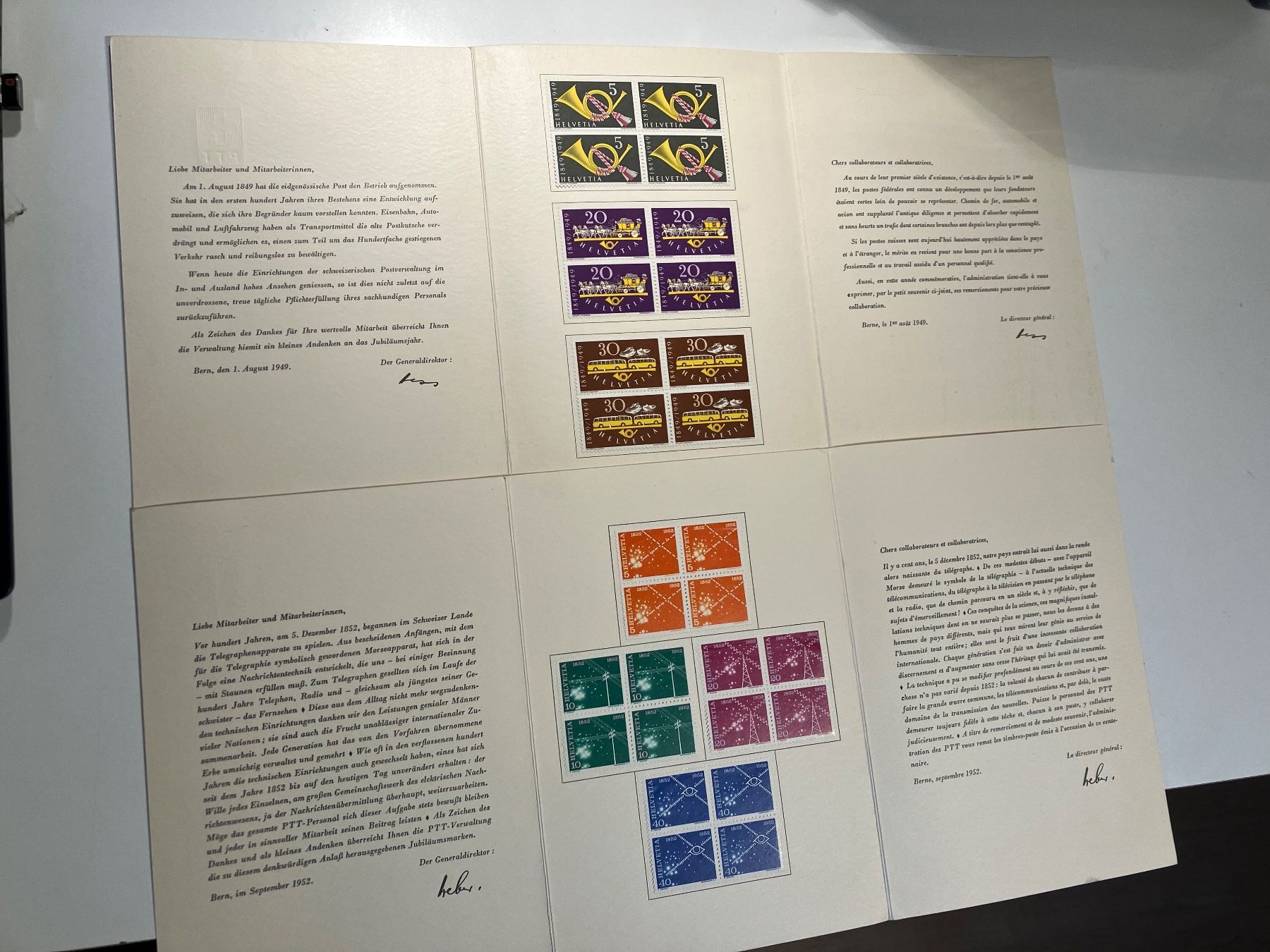 Alle Briefmarken: 2 PTT Geschenkhefte der Generaldirektion – Gebraucht aus Baar von Ramona10