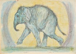 Hug Fritz "Junger Elefant" mit Bleistift handsigniert, num.