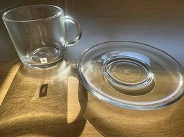 NESPRESSO TASSE ET SOUS-TASSE VERTUO LUNGO EN VERRE NEUF