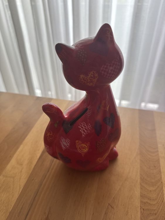 Netproshop Spardose Katze Aus Keramik – Handbemalt, Mit Gummipfropfen, Ca. 22 Cm Hoch, Individuell