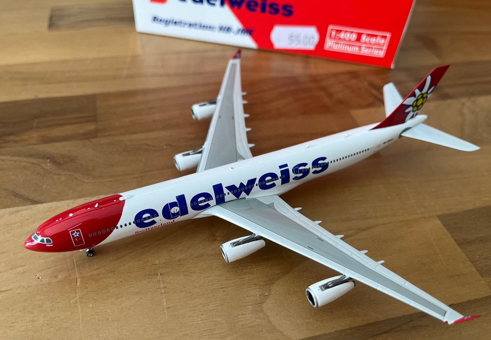 A340-600 Flugzeugmodell 1:268 - Legierung Druckguss Mit Rädern Für Sammler