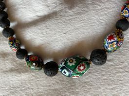 Collier  mit antiken Millefioriperlen