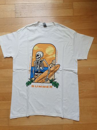 T-Shirt Gildan Heavy Cotton Grösse M Sommer Print Weiss
