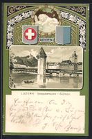 Passepartout-Lithographie Luzern, Wasser