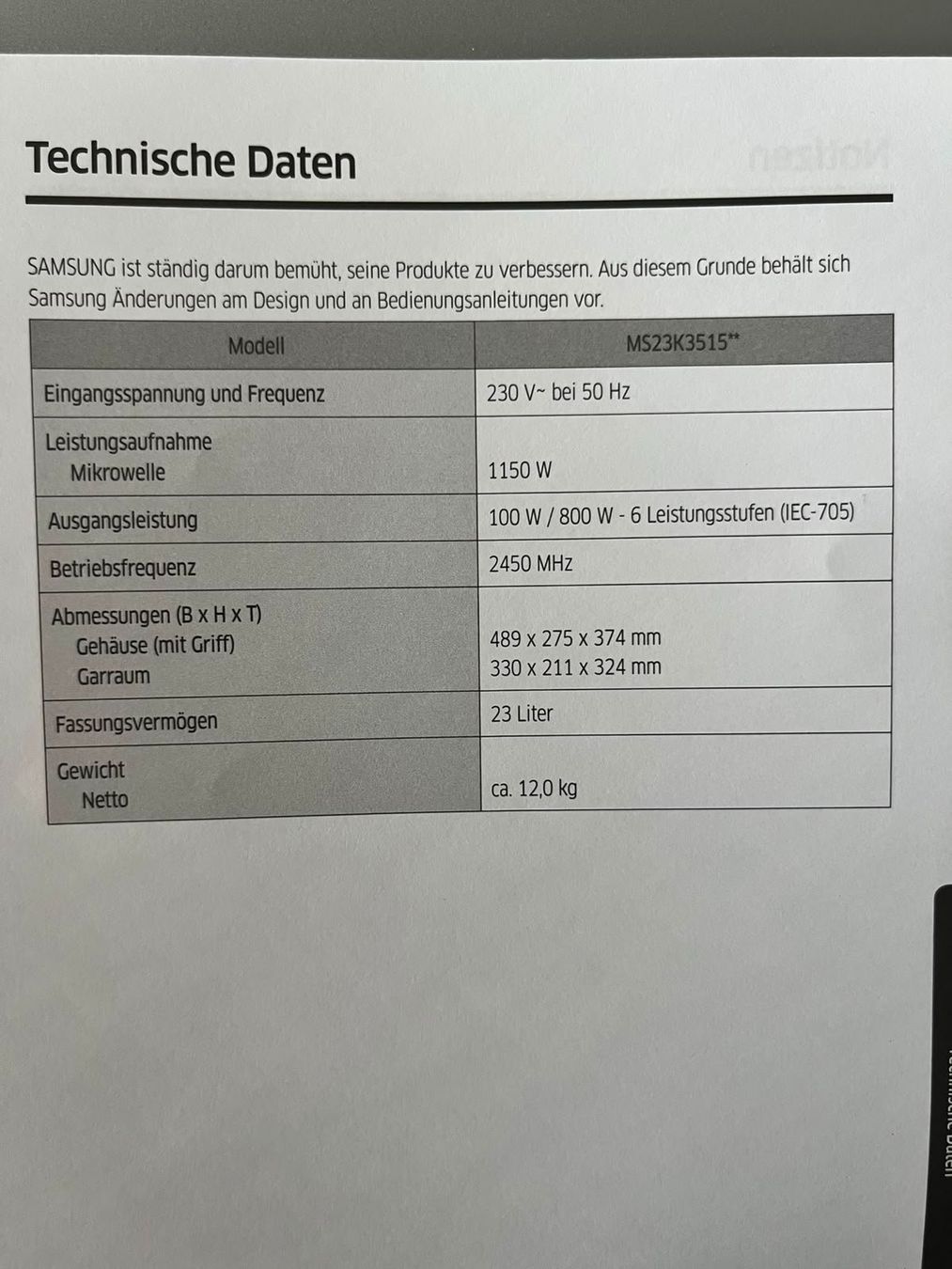 Elettrodomestici da cucina: Mikrowelle SAMSUNG MS23K3515 – Nuovo (secondo la descrizione) da Solothurn venduto da neno_ 5