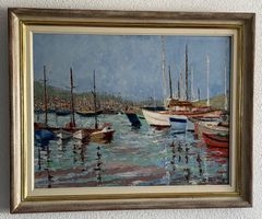 Ernst H. Flentjen. Hafenszene signiert