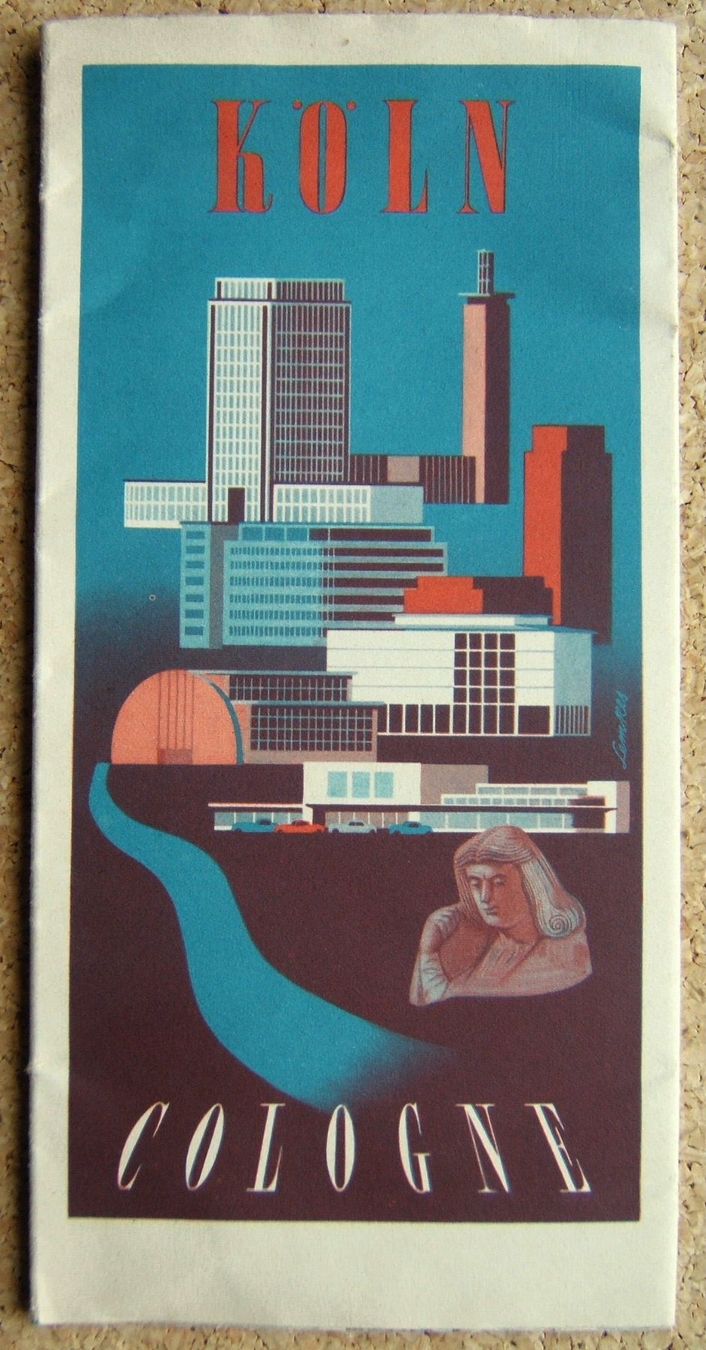 Cartine & Atlanti: STADTPLAN VON KÖLN / COLOGNE 1952 – Usato da Brunnen venduto da Nonne04 1