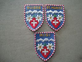 3 Badge - Aufnäher - Souvenir Schweiz