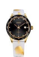 🇨🇭 Damenuhr Jowissa® Schwarze Strass 38mm Swiss Made NEU