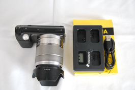 SONY NEX 5 Kamera mit 3 fach Ladegerät