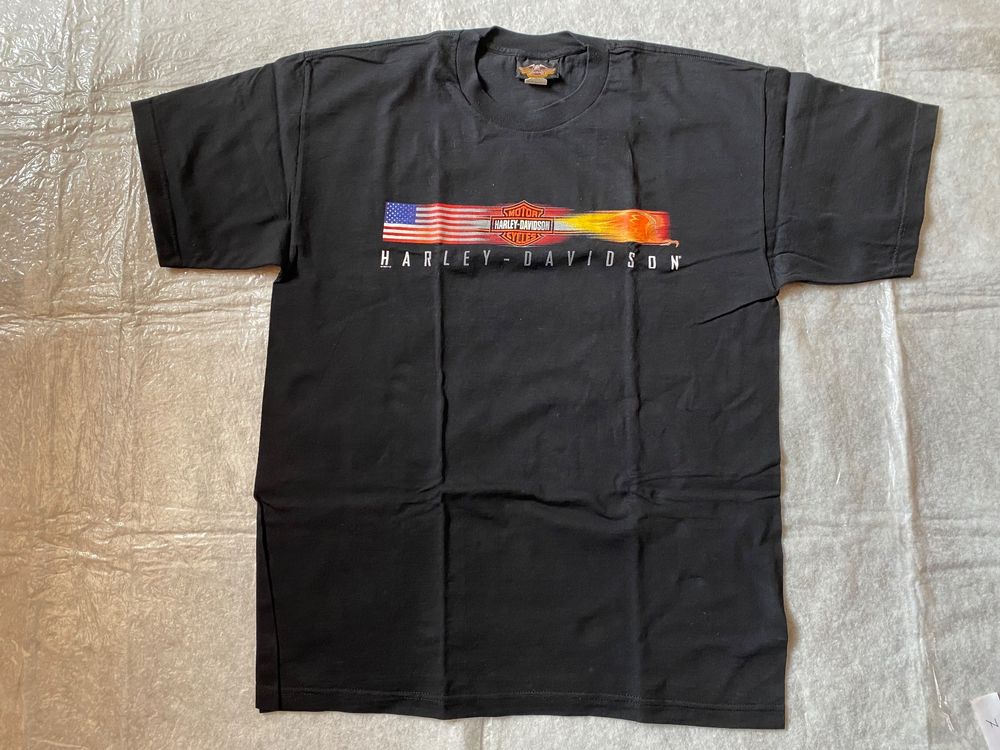 Harley-Davidson T-shirt: Harley-Davidson T-Shirt USA Flagge schwarz Grösse L Rarität – Nuovo (secondo la descrizione) da Berg TG venduto da Electrolux23