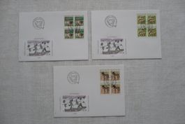 1995 3 FDC Tiere II 4er-Blocks SBK 865 / 866 / 868