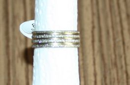 Fingerring Stahl silber - gold - sparkle Ø 18mm NEU (43)